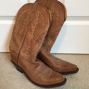 Old West Distress Real Leather Cowgirl Boots